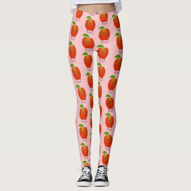 illustration av tecknaden för Cute dans-äpple Leggings (Framsida)