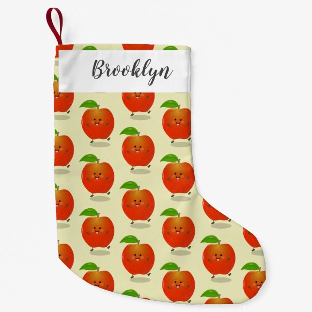 illustration av tecknaden för Cute dans-äpple Liten Julstrumpa (Framsidan)