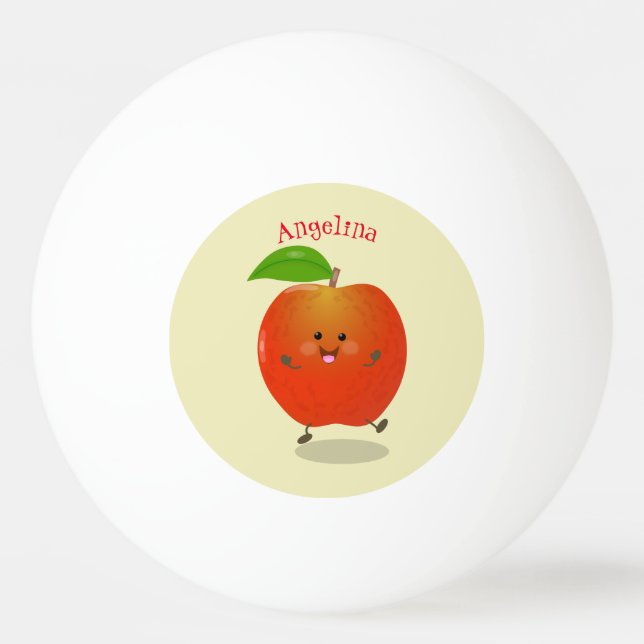 illustration av tecknaden för Cute dans-äpple Pingisboll (Framsidan)