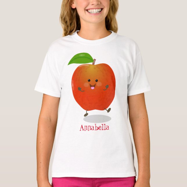 illustration av tecknaden för Cute dans-äpple T Shirt (Framsida)