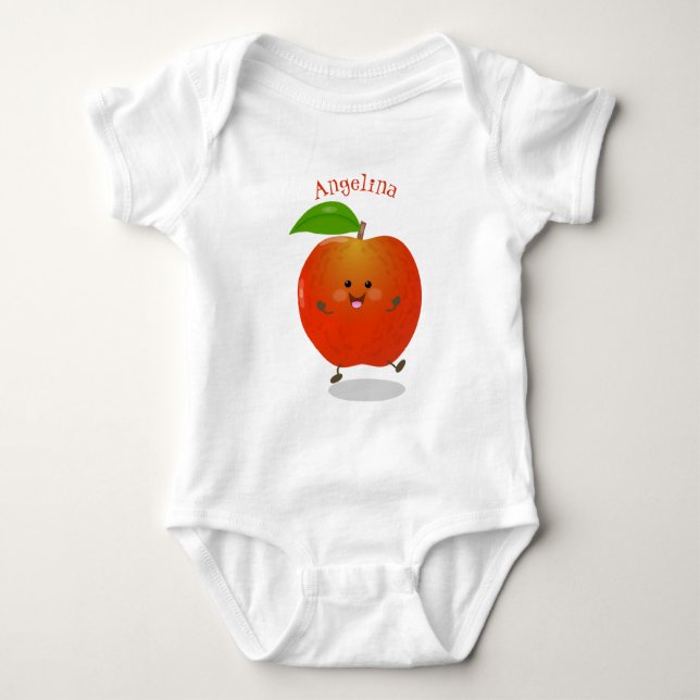 illustration av tecknaden för Cute dans-äpple T Shirt (Framsida)