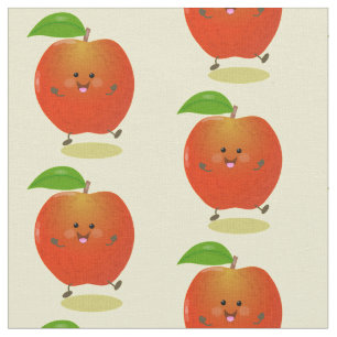 illustration av tecknaden för Cute dans-äpple Tyg