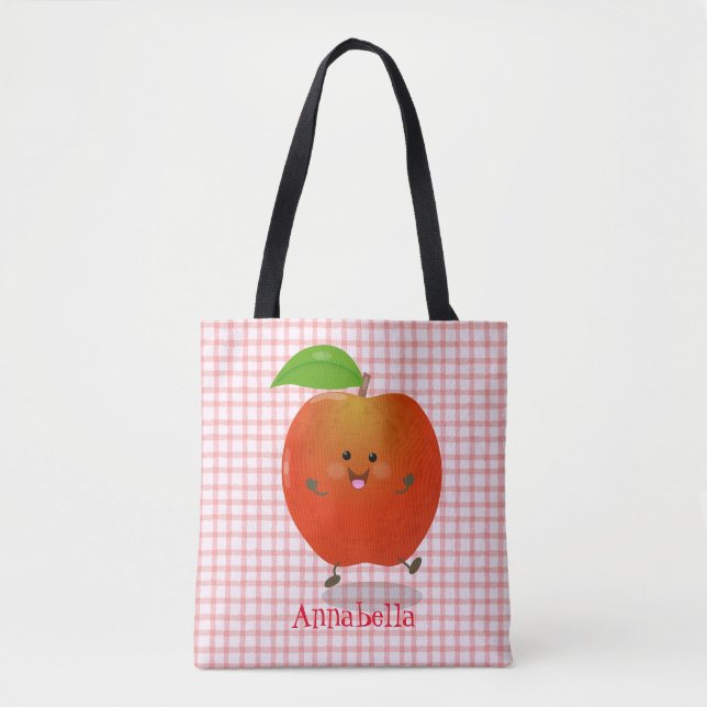 illustration av tecknaden för Cute dans-äpple Tygkasse (Framsida)
