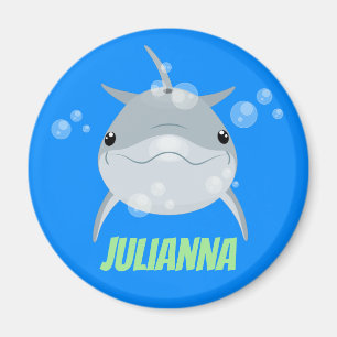 illustration av tecknaden för Cute dolphin bubbles Magnet
