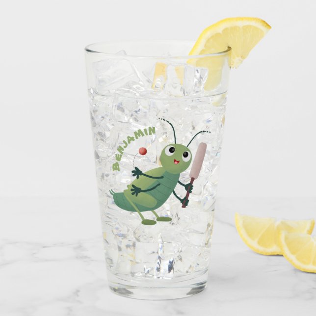 illustration av tecknaden för Cute grönt-kricket-i Glaskopp (Bakside Is)