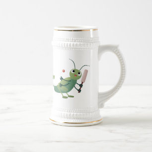 illustration av tecknaden för Cute grönt-kricket-i Sejdel