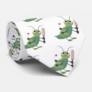 illustration av tecknaden för Cute grönt-kricket-i Slips