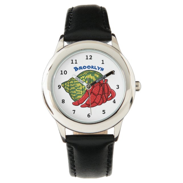 illustration av tecknaden för Cute Hermit-krabban Armbandsur (Framsida)