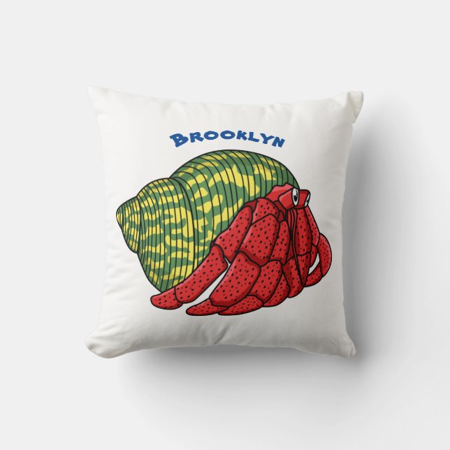 illustration av tecknaden för Cute Hermit-krabban Kudde (Framsida)