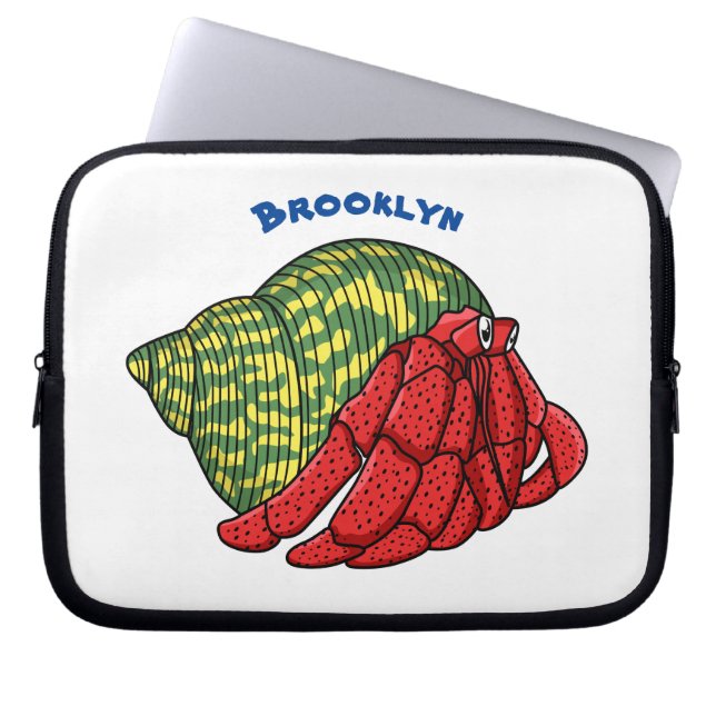 illustration av tecknaden för Cute Hermit-krabban Laptop Fodral (Framsidan)