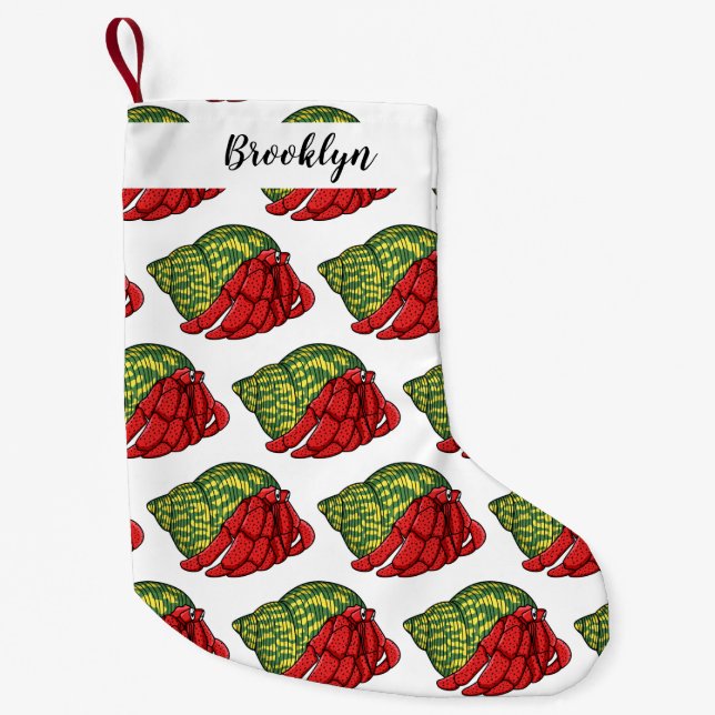 illustration av tecknaden för Cute Hermit-krabban Liten Julstrumpa (Framsidan)