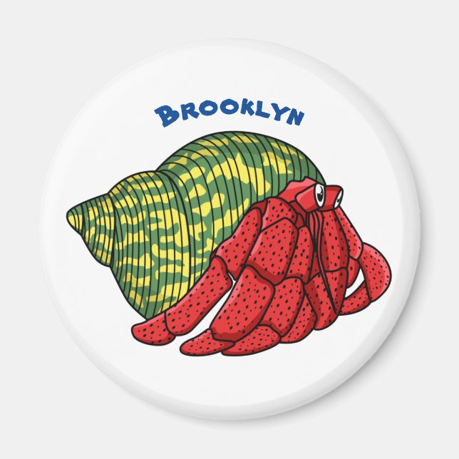 illustration av tecknaden för Cute Hermit-krabban Magnet (Framsidan)
