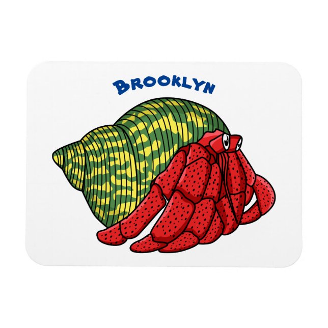 illustration av tecknaden för Cute Hermit-krabban Magnet (Horisontell)