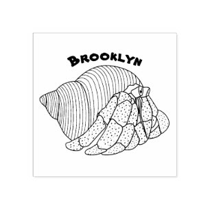 illustration av tecknaden för Cute Hermit-krabban Stämpel