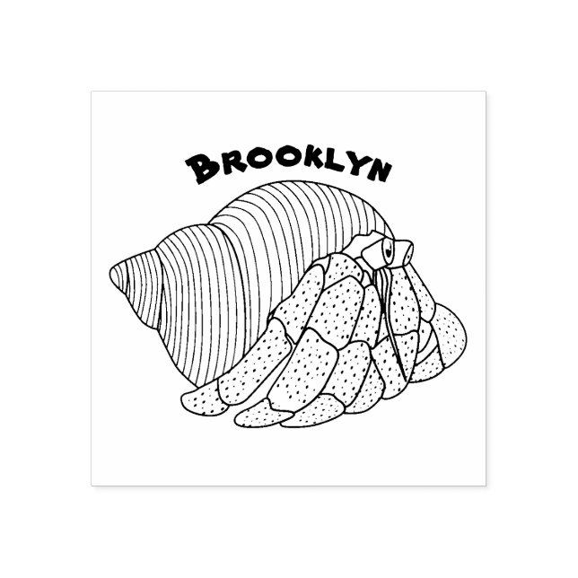 illustration av tecknaden för Cute Hermit-krabban Stämpel (Tryck)