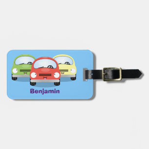 illustration av tecknaden för Cute Kawaii-bilar Bagagebricka