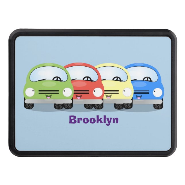 illustration av tecknaden för Cute Kawaii-bilar Dragkroksskydd (Framsidan)