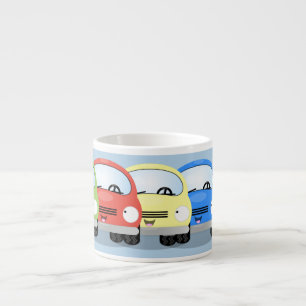 illustration av tecknaden för Cute Kawaii-bilar Espressomugg