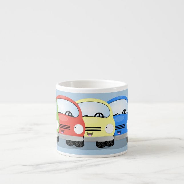 illustration av tecknaden för Cute Kawaii-bilar Espressomugg (Framsidan)