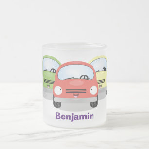 illustration av tecknaden för Cute Kawaii-bilar Frostad Glasmugg