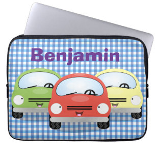 illustration av tecknaden för Cute Kawaii-bilar Laptop Fodral