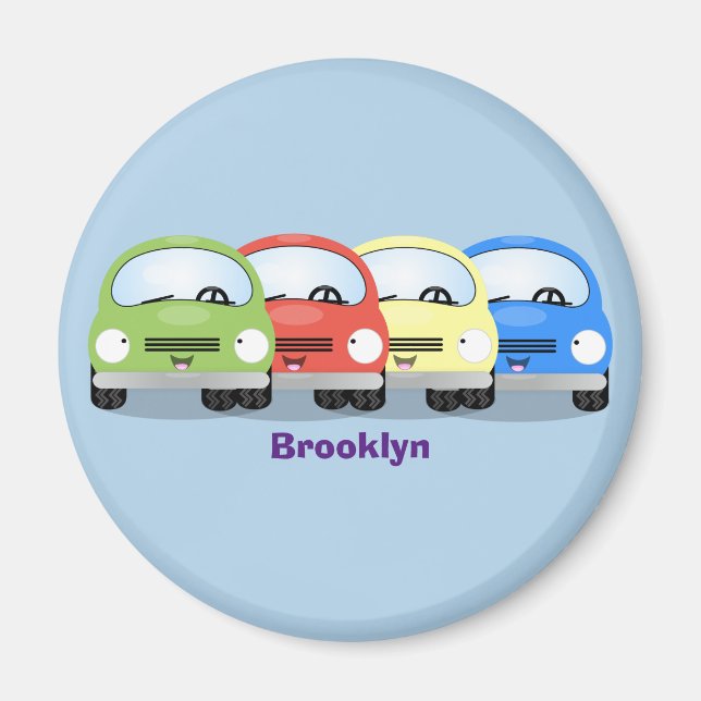 illustration av tecknaden för Cute Kawaii-bilar Magnet (Framsidan)