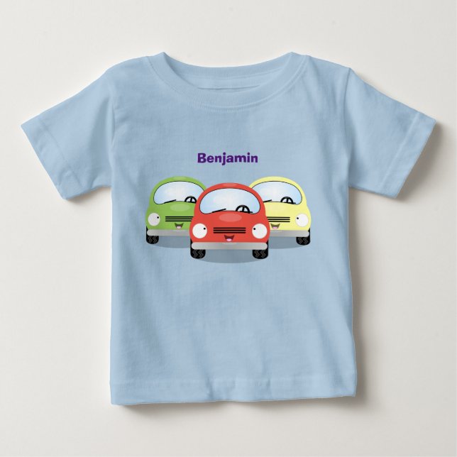 illustration av tecknaden för Cute Kawaii-bilar T Shirt (Framsida)
