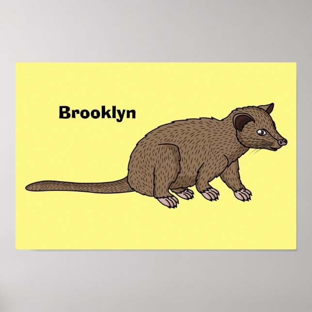 illustration av tecknaden för Cute luwak civet Poster (Framsidan)