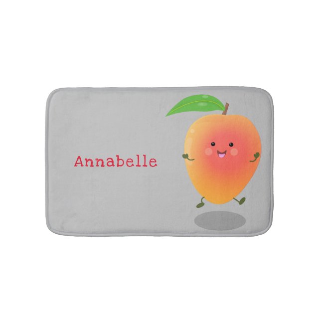 illustration av tecknaden för Cute lycklig mango-g Badrumsmatta (Framsidan)