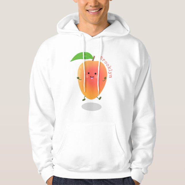 illustration av tecknaden för Cute lycklig mango-g Hoodie (Framsida)