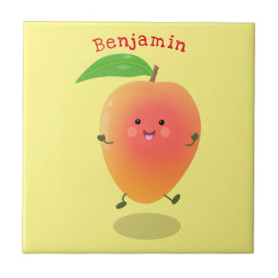 illustration av tecknaden för Cute lycklig mango-g Kakelplatta
