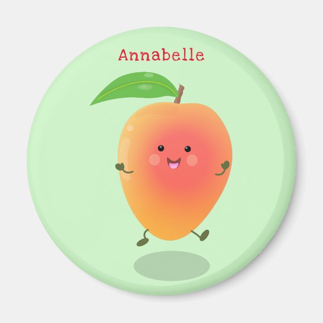 illustration av tecknaden för Cute lycklig mango-g Magnet (Framsidan)