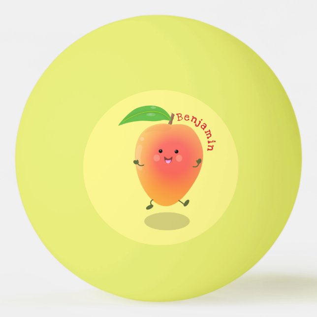 illustration av tecknaden för Cute lycklig mango-g Pingisboll (Framsidan)