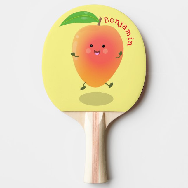 illustration av tecknaden för Cute lycklig mango-g Pingisracket (Framsidan)