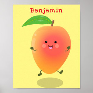 illustration av tecknaden för Cute lycklig mango-g Poster