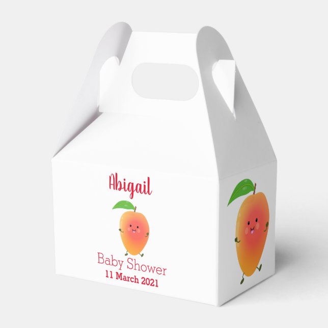 illustration av tecknaden för Cute lycklig mango-g Presentaskar (Framsidan Sidan)