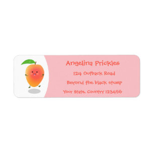 illustration av tecknaden för Cute lycklig mango-g Returadress Etikett