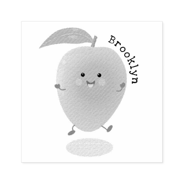 illustration av tecknaden för Cute lycklig mango-g Stämpel (Tryck)