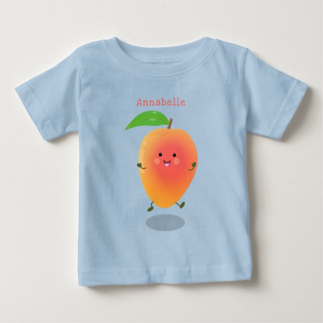 illustration av tecknaden för Cute lycklig mango-g T Shirt (Framsida)
