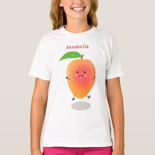 illustration av tecknaden för Cute lycklig mango-g T Shirt (Framsida)