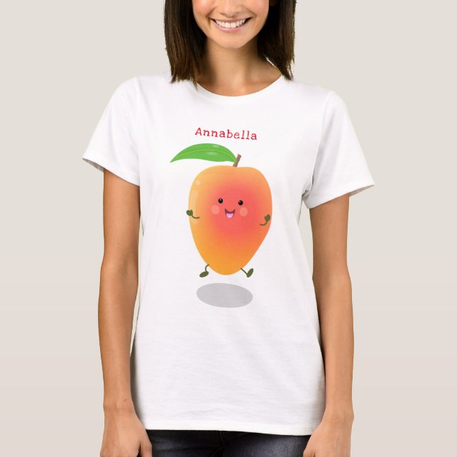 illustration av tecknaden för Cute lycklig mango-g T Shirt (Framsida)