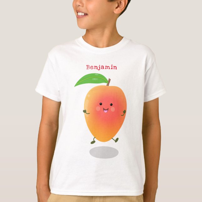 illustration av tecknaden för Cute lycklig mango-g T Shirt (Framsida)