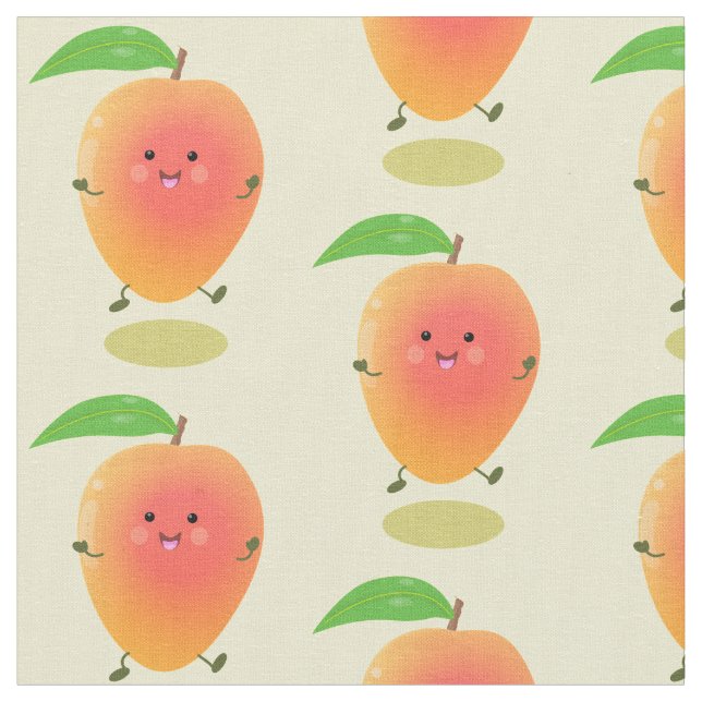 illustration av tecknaden för Cute lycklig mango-g Tyg (Närbild)