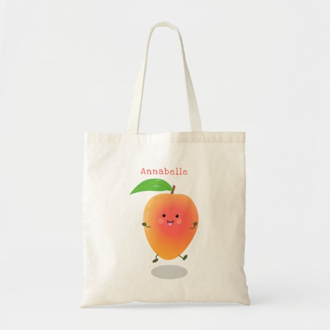 illustration av tecknaden för Cute lycklig mango-g Tygkasse (Framsidan)
