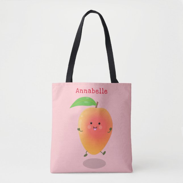 illustration av tecknaden för Cute lycklig mango-g Tygkasse (Framsida)