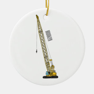 illustration av tecknaden för Dragline-grävmaskin Julgransprydnad Keramik