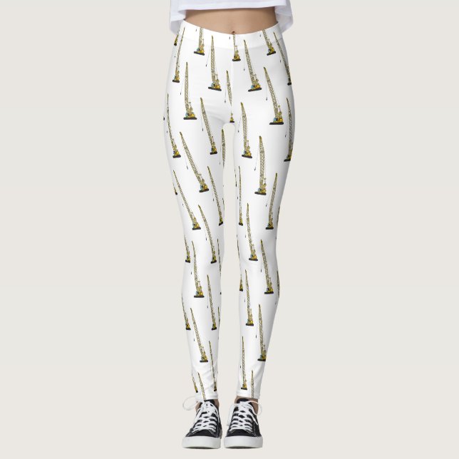 illustration av tecknaden för Dragline-grävmaskin Leggings (Framsida)