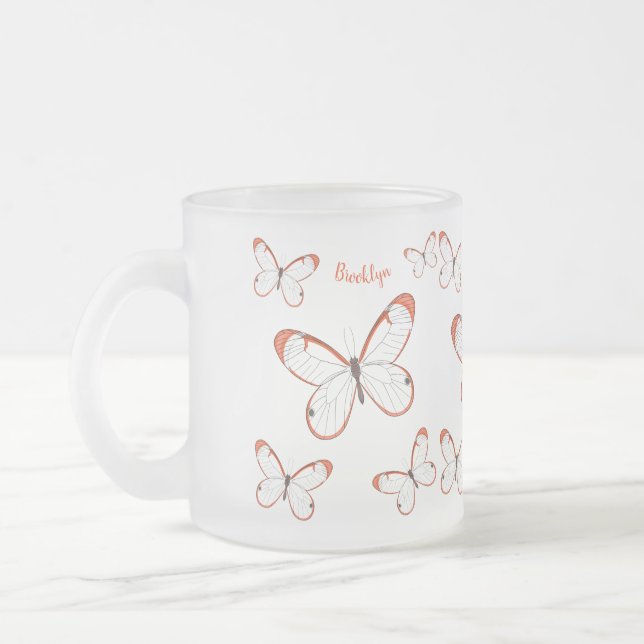 illustration av tecknaden för fjäril av glas frostad glasmugg (Vänster)