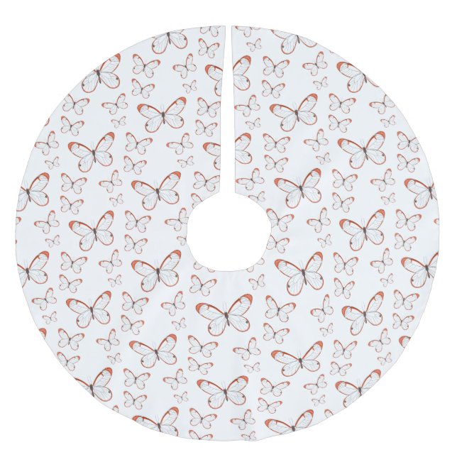 illustration av tecknaden för fjäril av glas julgransmatta borstad polyester (Framsidan)