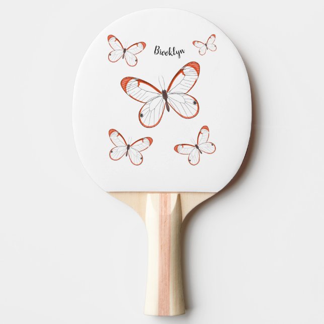 illustration av tecknaden för fjäril av glas pingisracket (Framsidan)
